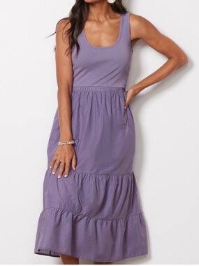 Evereve Marguerite Lavender Midi Dress Medium